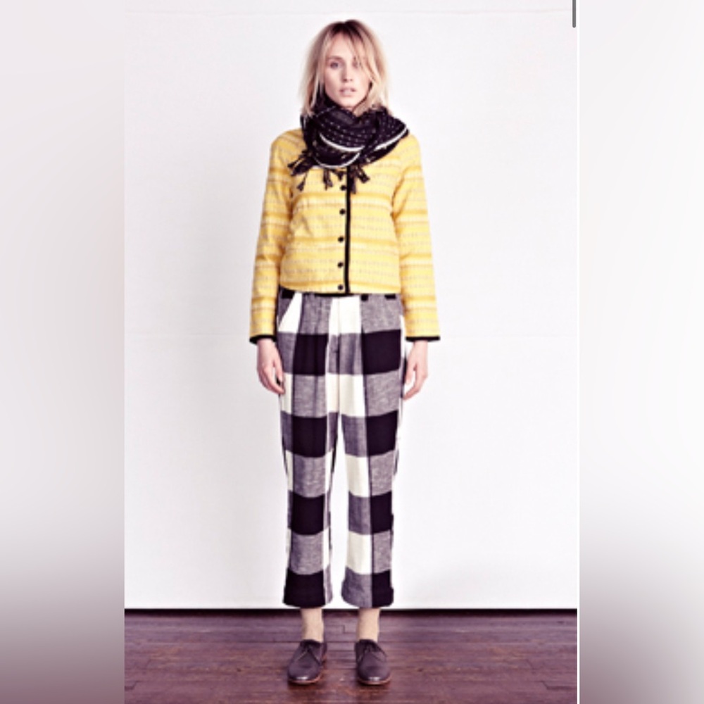 EUC Ace & Jig | Donegal Plaid Yellow Blazer Cardigan | Size Medium